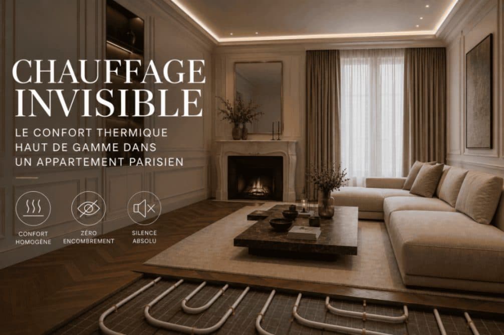Chauffage invisible dans un appartement parisien : plancher chauffant, plafond chauffant et solutions haut de gamme